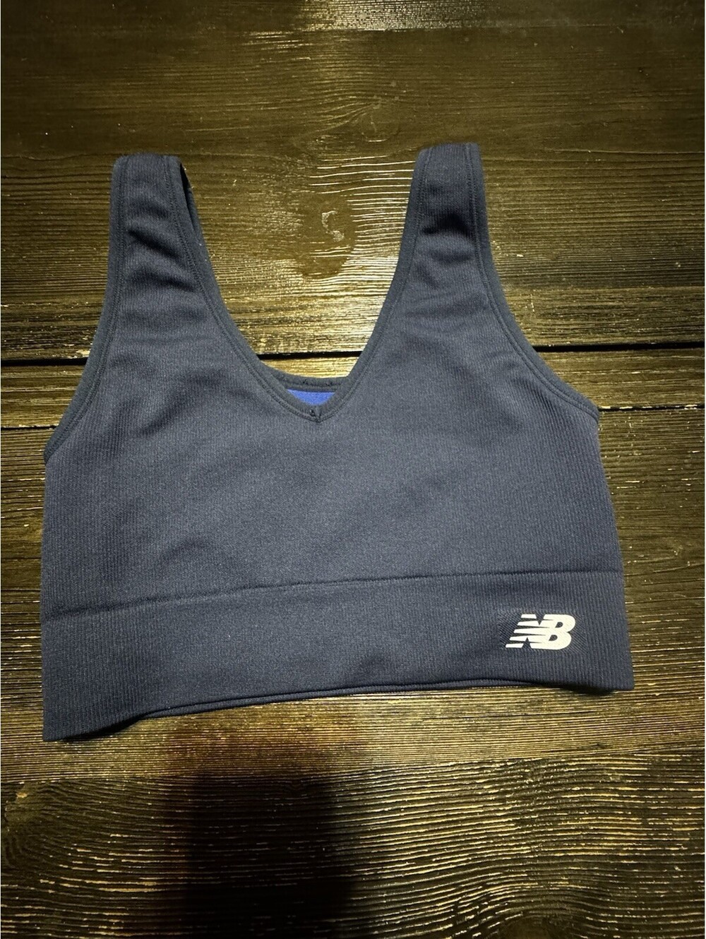 New Balance Womens XS/S Reversible Sports Bra Navy Royal Blue Seamless Athletic